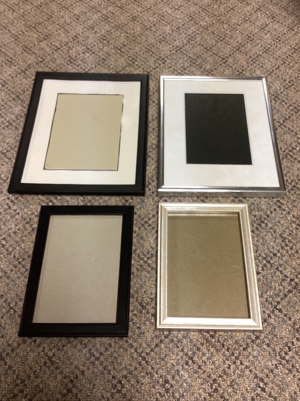 Set of 4 Decorative Picture Frames in Black and Silver 5x7 & 8x10